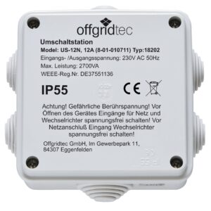 Umschaltstation für Netzvorrangschaltung 230V 12A 2700W 230VAC