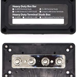 BusBar Box 4 x M8 Anschlussbolzen inkl. Abdeckung und Befestigungsschrauben schwarz