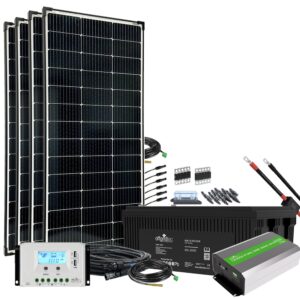 600W 12V/230V Insel-Solaranlage mit 260Ah AGM-Akku & 2000W Sinus-Spannungswandler – Offgridtec® Autark XXL-Master