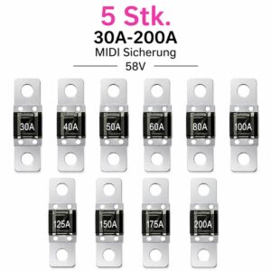 Offgridtec 5er-Set MIDI Sicherung 30A-200A max. 58V