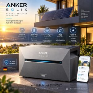 Anker SOLIX 3 Balkonkraftwerk-Speicher Solarbank Pro E2700 KI-optimiert IP65 – erhältlich bei ExoVolt