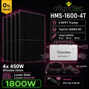 Offgridtec® Solar-Direct 1800W HMS-1600 Solaranlage Bifazial Hausnetz-Einspeisung